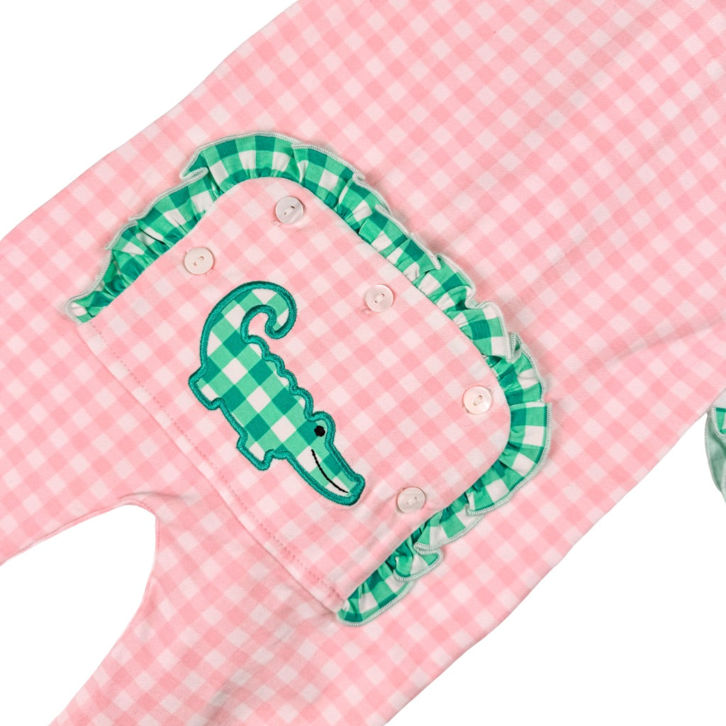 Gingham Pink Alligator Loungeset