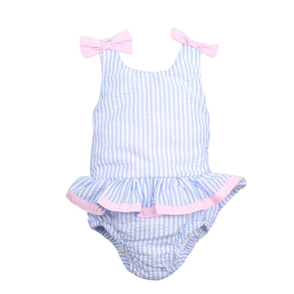 Woven Seersucker One Piece Sunsuit