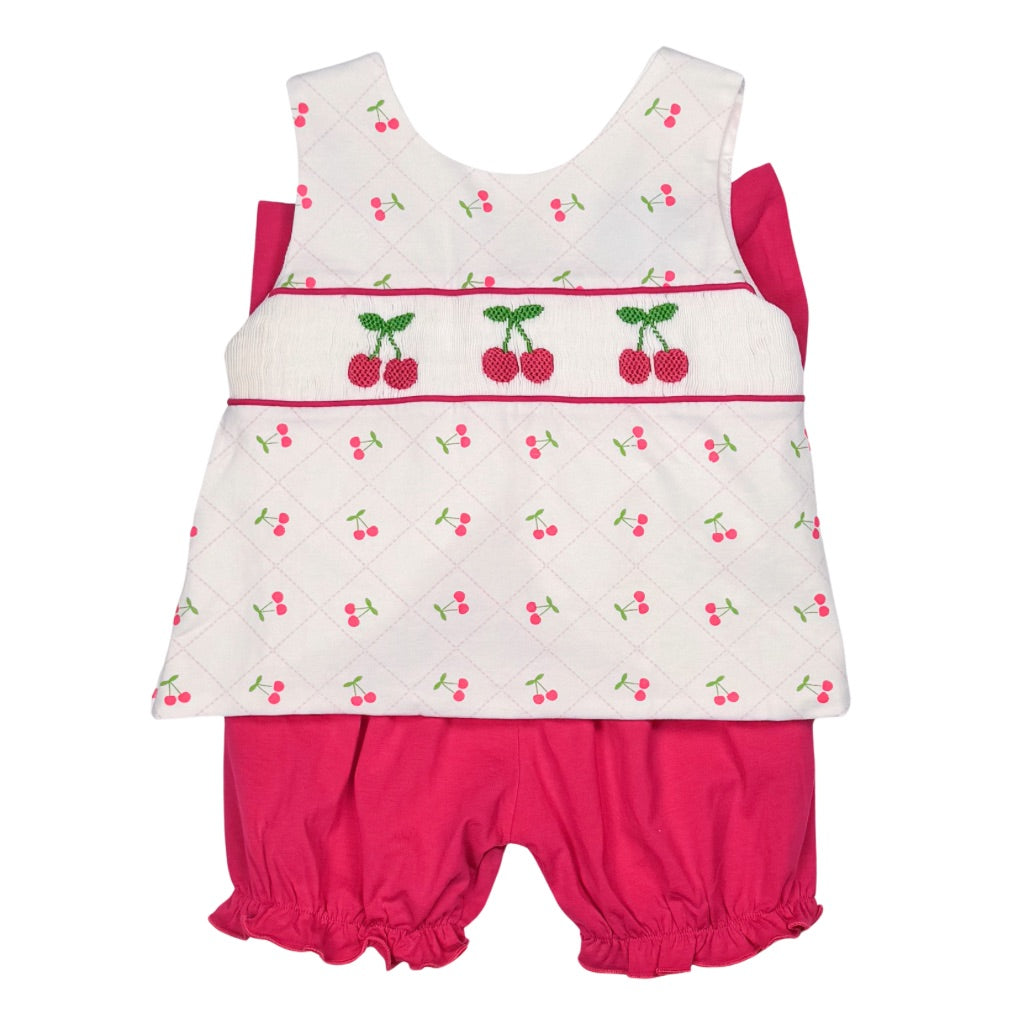 Smocked Cherry Two Piece Set