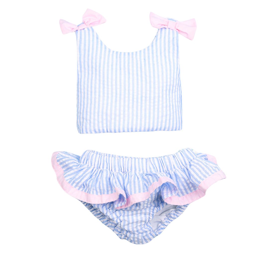 Woven Seersucker Two Piece Sunsuit