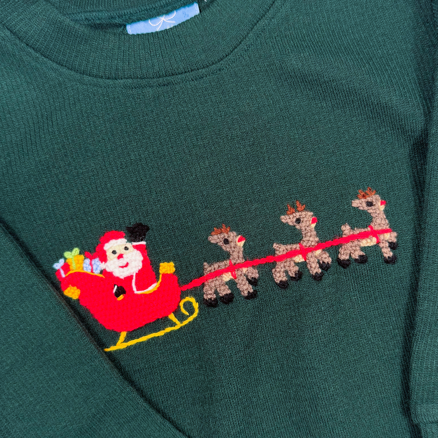 Green Holiday Santa Sweater
