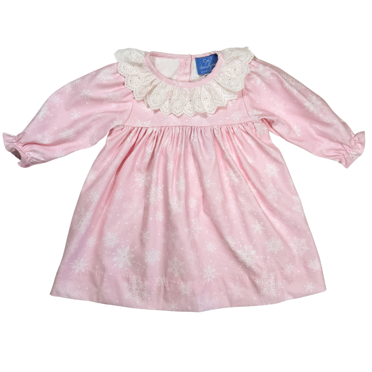Pink Snowflake Corduroy Dress