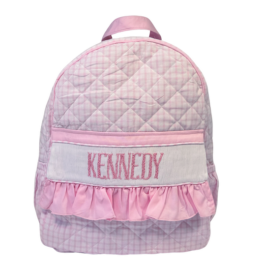 Preorder 01: Pink Name Smocked Backpack
