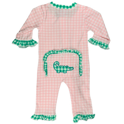 Gingham Pink Alligator Loungeset