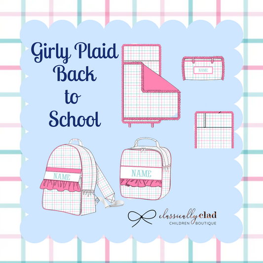Preorder 01: Girly Plaid Name Smocked Bundle of 3