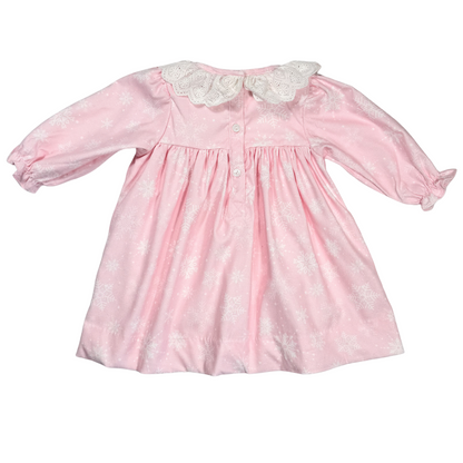 Pink Snowflake Corduroy Dress
