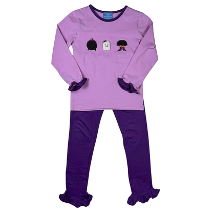 Ruffle Boo Knit Leggings Set