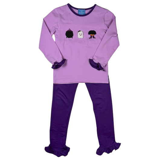 Ruffle Boo Knit Leggings Set